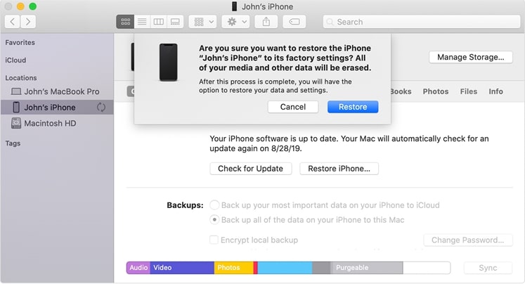 restore iphone