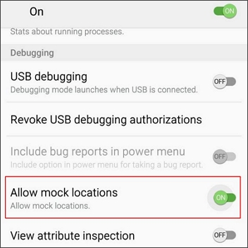 turn off allow mock locations option