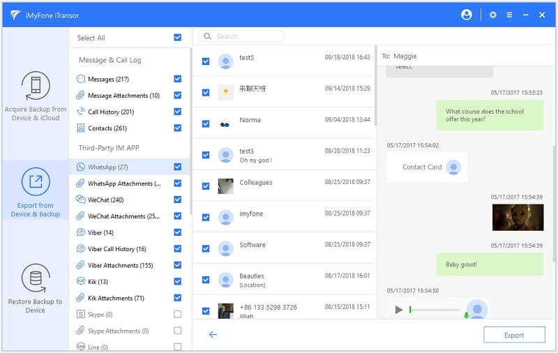 export WhatsApp data from iTunes backup