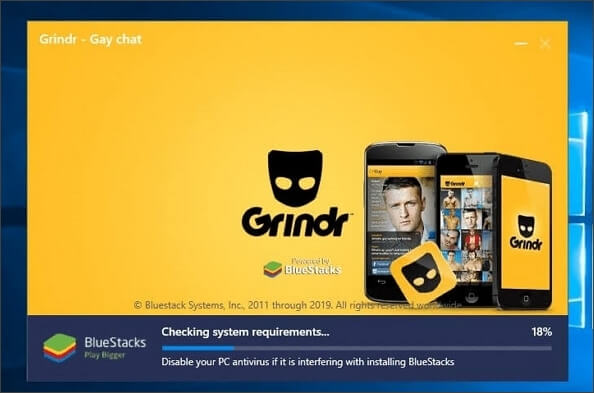 open Grindr on BlueStacks