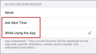 allow location access on Pokemon Go app