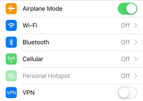 Turn on Airplane mode