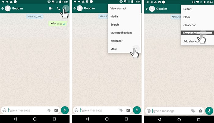 whatsapp export chat android