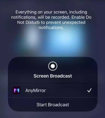 start broadcast anymirror