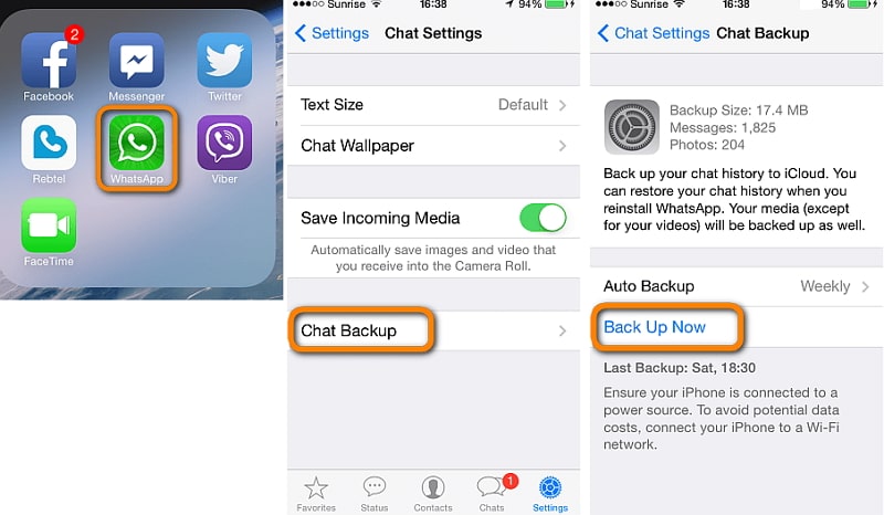 back up iphone whatsapp to icloud