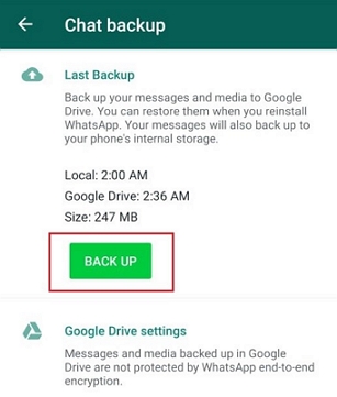 backup to google drive