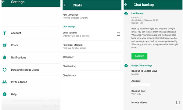 Backup WhatsApp Messages from Android to Google Drive