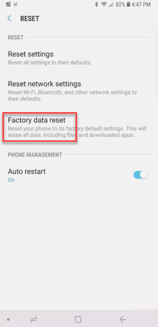 factory data reset