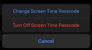 change screen time passcode