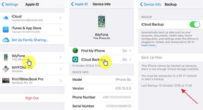 check-last-icloud-backup-date