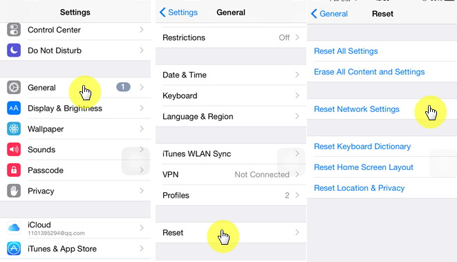 reset network settings