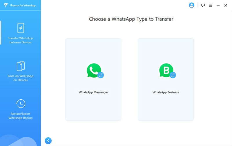 choose the whatsapp business to transfer