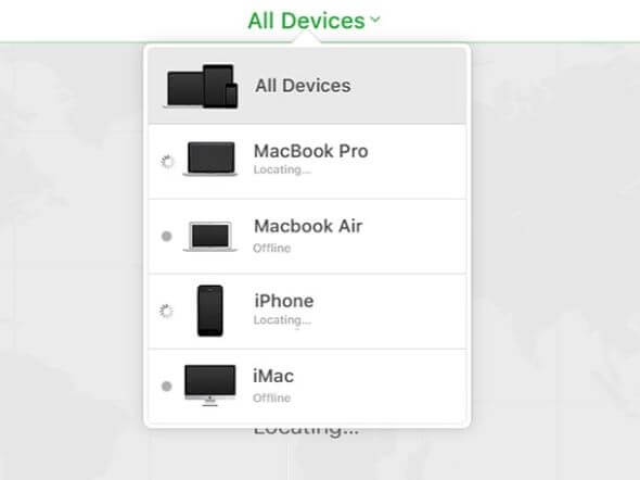 choose all devices from icloud find my