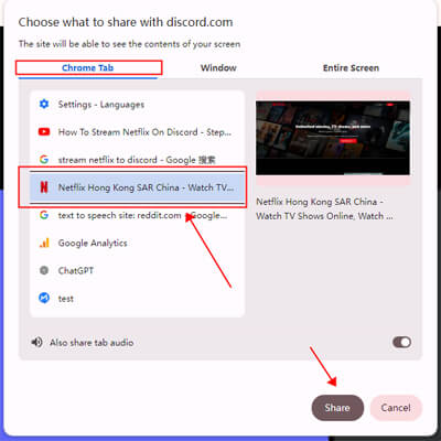 choose chrome tab netflix website