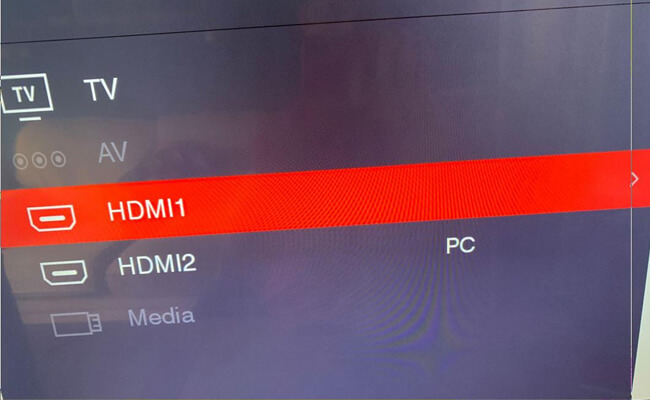 choose hdmi input