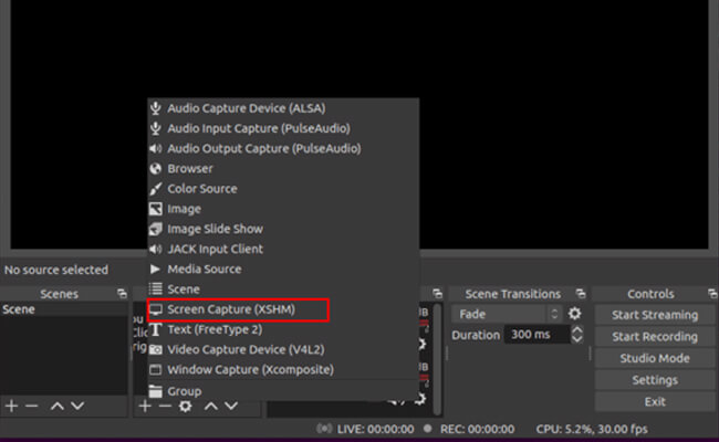 choose obs screen capture