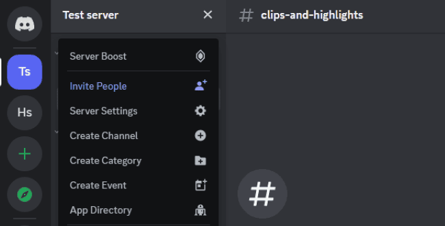 choose the server settings on desktop app