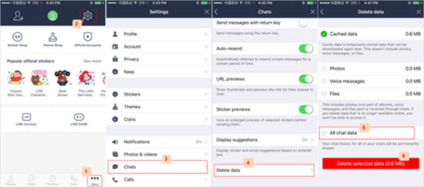 clear line chat and cache