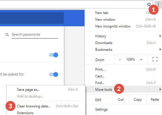 clear browsing data in chrome