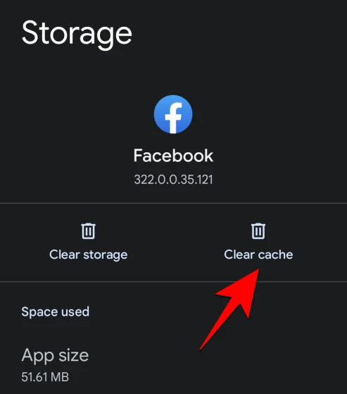 clear Facebook cache