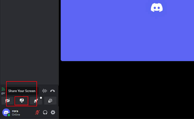 click share your screen on discord