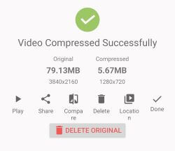 compress video size compressor compress successfully