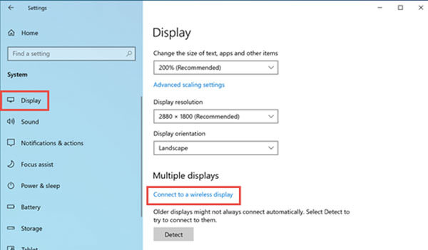 connect to a wireless display