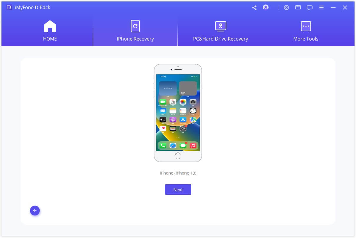 iMyFone D Back for iOS Recover from iTunes