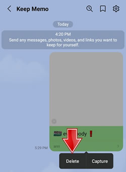 delete data in keep memo