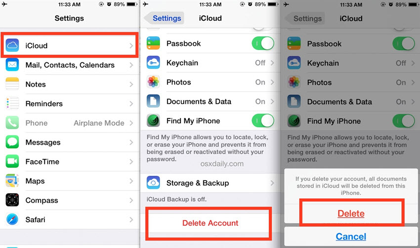 how to sign out of icloud with password