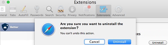 delete safari extensions mac