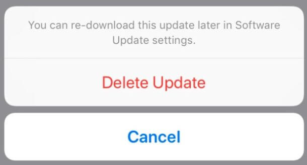 delete iphone software update