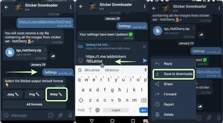 download stickers from sticker downloader bot