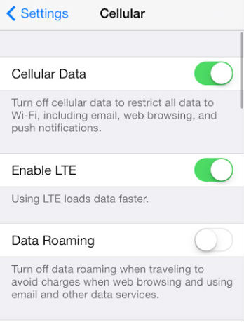 enable lte on iphone