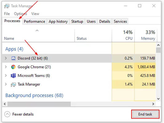 end discord in task manager