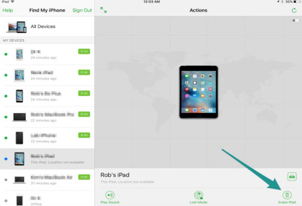 unlock ipad with iphone via icloud