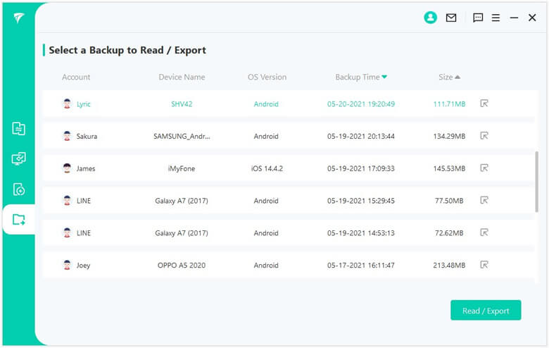 read and export line data