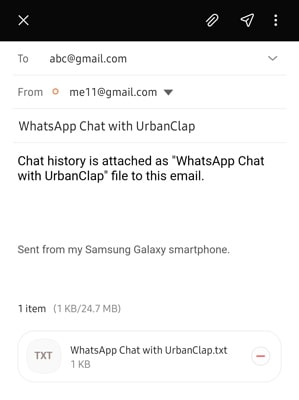 whatsapp export chat via email