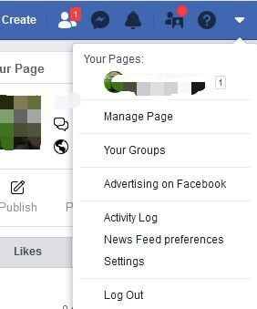 top-right corner of your Facebook profile