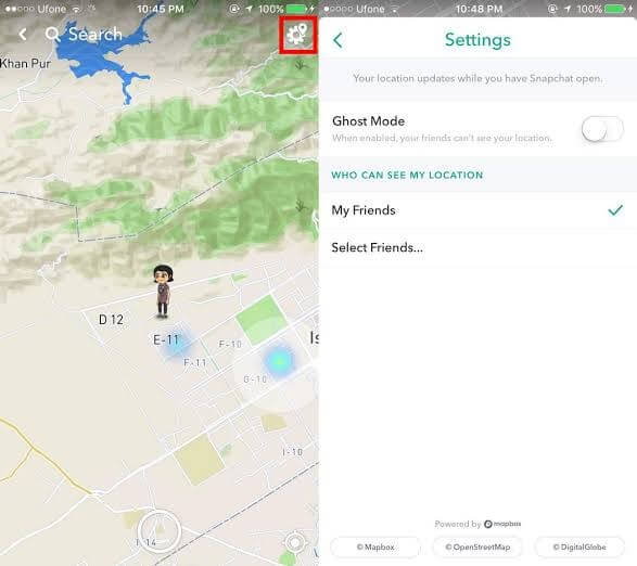 find the map on Snapchat