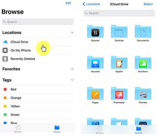 access iCloud Drive on the iPhone