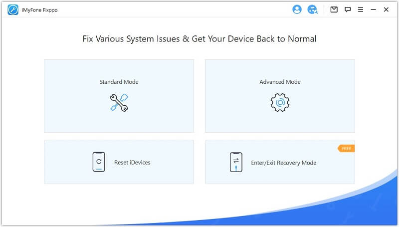 interface of iMyFone Fixppo iOS system recovery