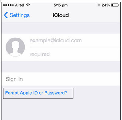 sign out of icloud via reset iCloud password