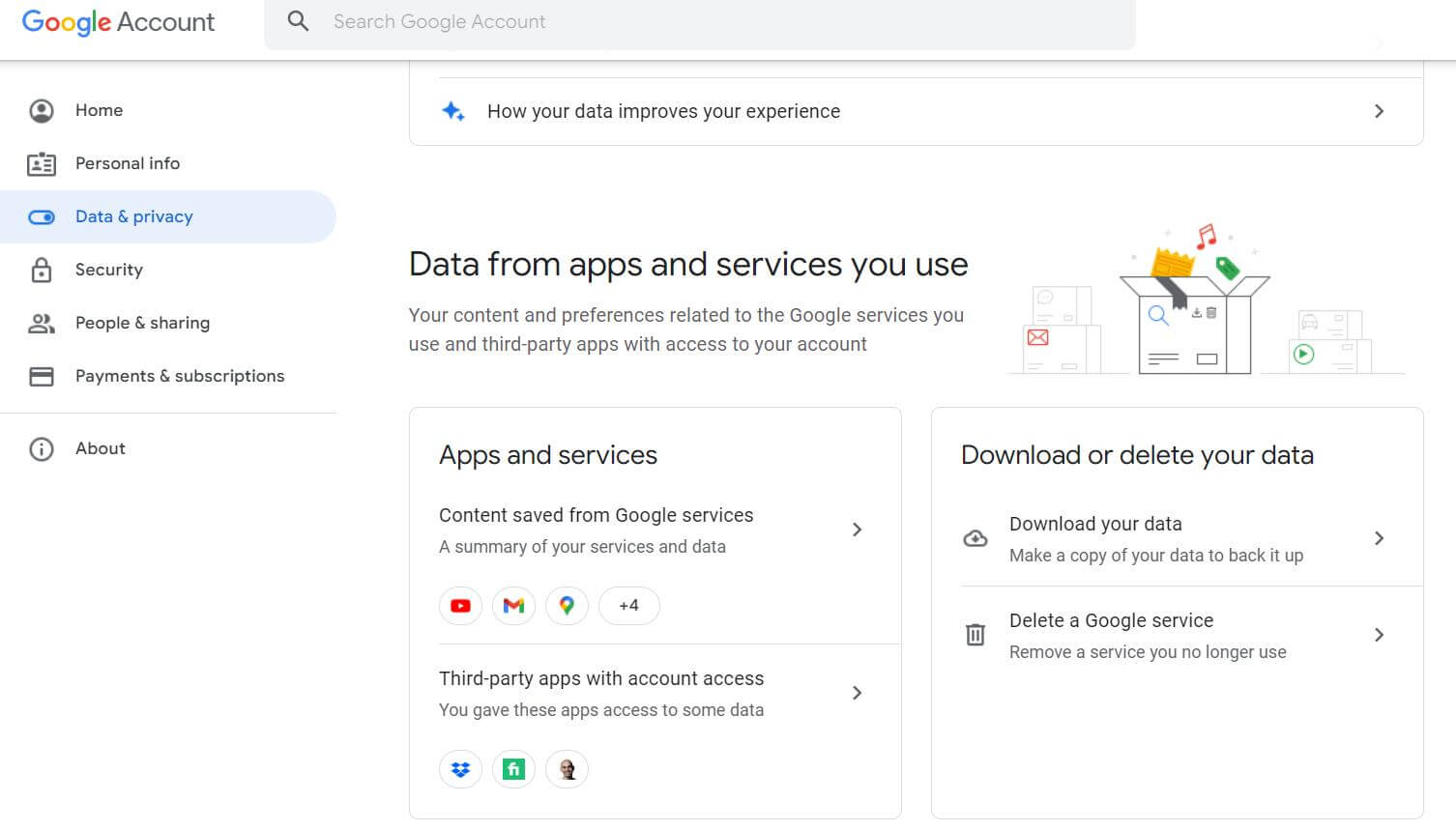 google account download data