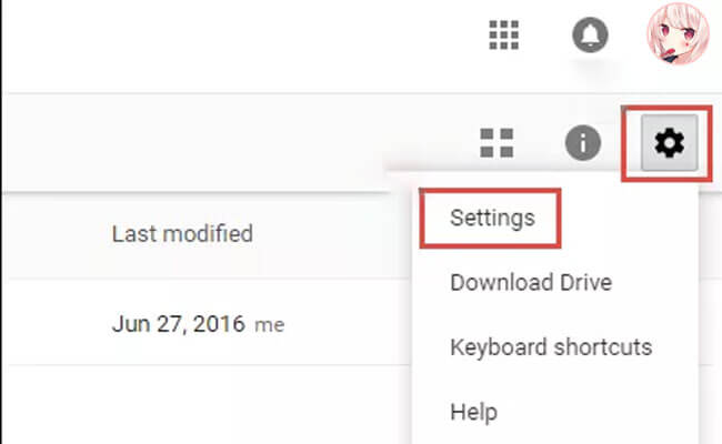 google drive settings