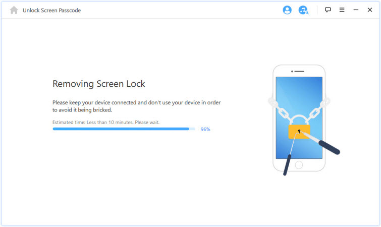 imyfone lockwiper start to disable screen lock iphone