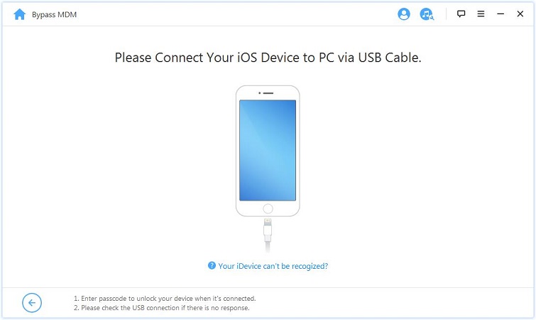 connect your idevice to pc for mdm lock removal ipad