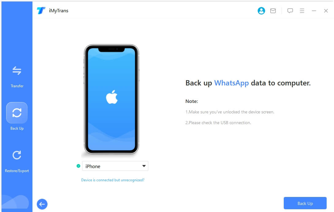 connect android and backup whatsapp before restore