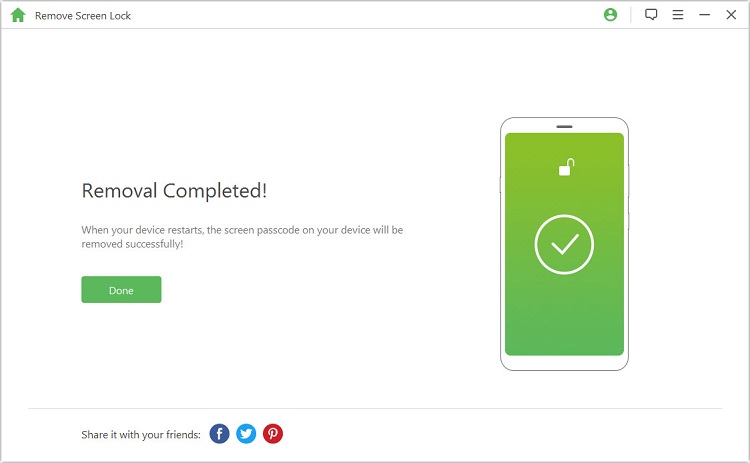 remove screen lock successfully
