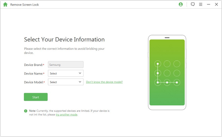 select your device information to unlock samsung face recognition not working